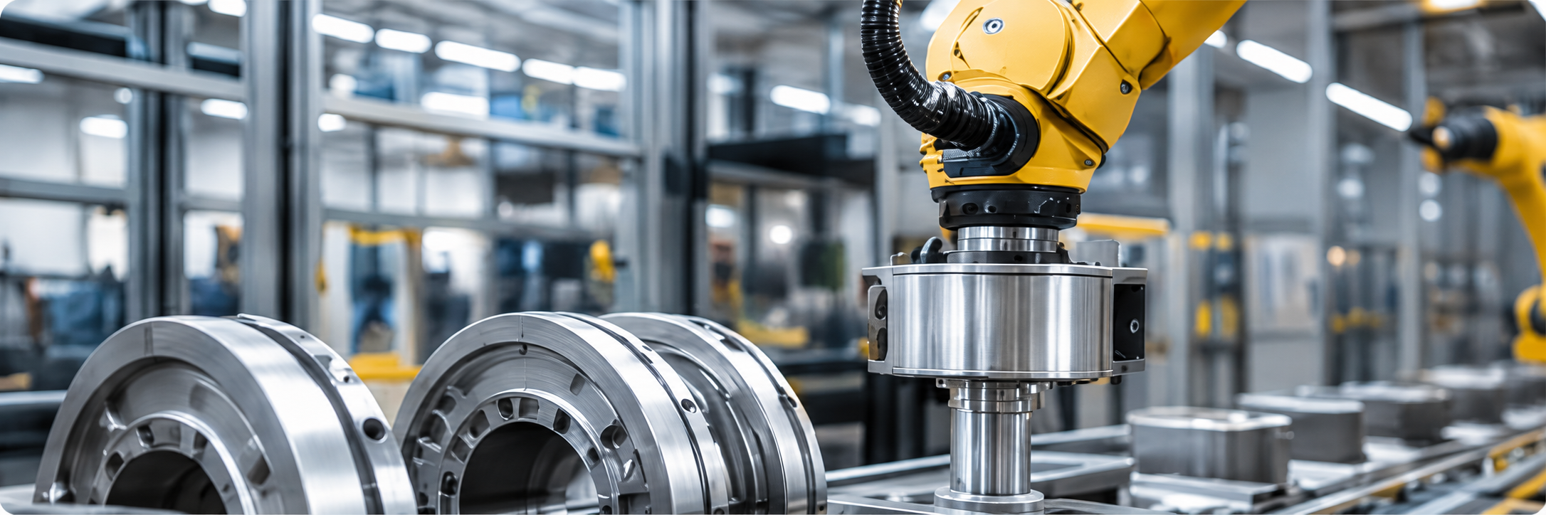 Industrieroboter und präzise gefertigte Metallteile
